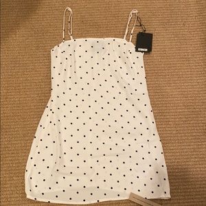 Reformation nwt white polka dot hope dress 2